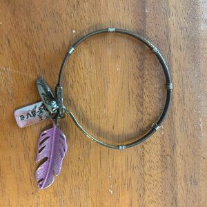 Plunder Purple Feather Charm Bangle Bracelet